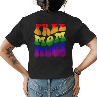 Groovy Free Mom Hugs Pride Month Lgbt Women's Crewneck Short Sleeve Back Print T-shirt - Thegiftio UK