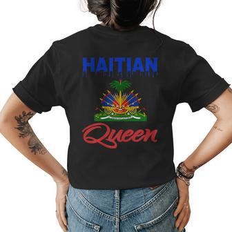 Haitian Queen Dripping Women Perfect Haiti Crown Flag Women's T-shirt Back Print | Mazezy