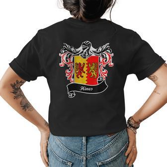Hines Coat Of Arms Surname Last Name Family Crest Womens Back Print T-shirt - Seseable