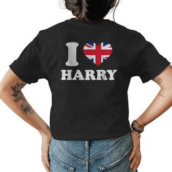 I Love Harry Cool Named Personalized Heart Womens Back Print T-shirt - Seseable