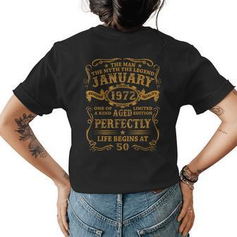 January 1972 The Man Myth Legend 50 Year Old Birthday Gifts Gift For Mens Womens Back Print T-shirt - Seseable
