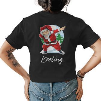 Keeling Name Gift Santa Keeling Womens Back Print T-shirt - Seseable