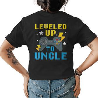 Leveled Up To Uncle Proud Uncle Best Uncle Ever Gamer Gift For Mens Womens Back Print T-shirt - Seseable