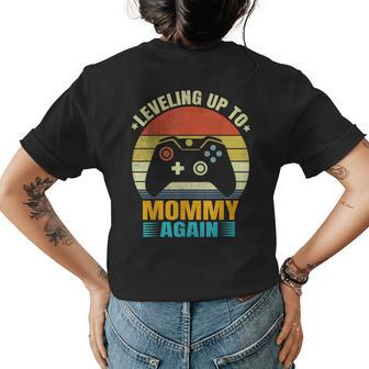 Leveling Up To Mommy Again Promoted To Newly Mommy Women's Crewneck Short Sleeve Back Print T-shirt - Thegiftio UK