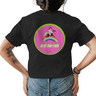 Limited Edition Best Day Ever Princess And Unicorn Womens Back Print T-shirt - Seseable