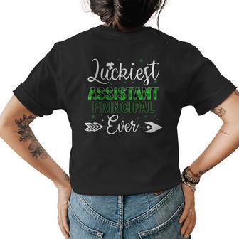 Luckiest Assistant Principal Ever Best St Patricks Day Womens Back Print T-shirt - Seseable