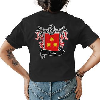 Pena Coat Of Arms Surname Last Name Family Crest Womens Back Print T-shirt - Seseable