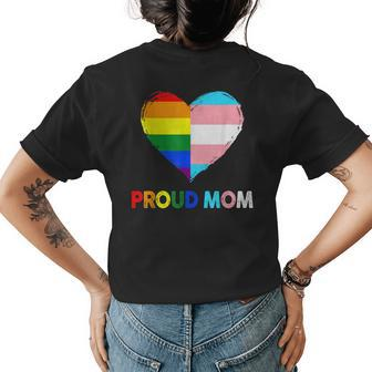 Proud Ally Lgbtq Transgender Proud Mom Proud Trans Mom Pride Women's Crewneck Short Sleeve Back Print T-shirt - Thegiftio UK