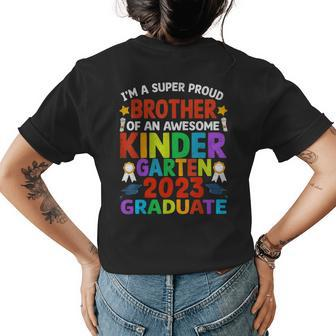Proud Brother Of Awesome Kindergarten Graduated Graduation Womens Back Print T-shirt - Seseable