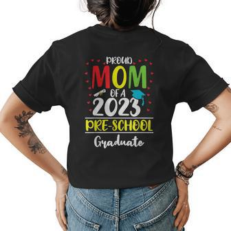 Proud Mom Of A Class Of 2023 Preschool Graduate Womens Back Print T-shirt | Mazezy