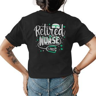 Retirement Gifts For Nurse Women Nursing Retired 2023 Nurse Womens Back Print T-shirt | Mazezy