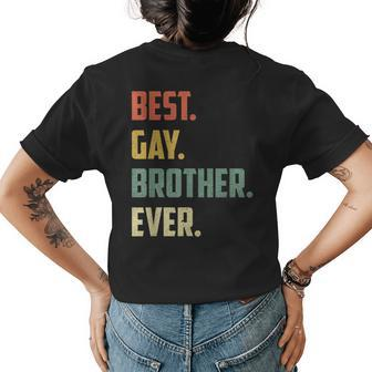 Retro Best Gay Brother Ever Cool Gay Gift Womens Back Print T-shirt - Seseable