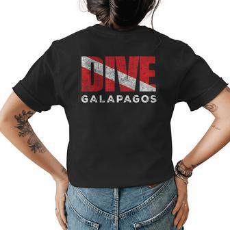 Retro Dive Galapagos Scuba Diver Vintage Dive Flag Diving Women's Crewneck Short Sleeve Back Print T-shirt - Thegiftio UK