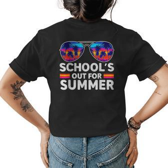 Retro Last Day Of School Cool Teacher Schools Out For Summer Women's Crewneck Short Sleeve Back Print T-shirt - Thegiftio UK