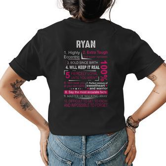 Ryan Name Gift Ryan V2 Womens Back Print T-shirt - Seseable