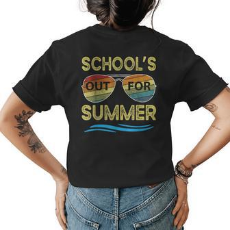 Schools Out For Summer Last Day Of School Retro Teacher  Womens Back Print T-shirt