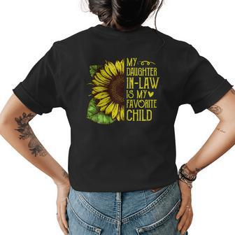 Sunflower My Daughterinlaw Is My Favorite Child Women's T-shirt Back Print | Mazezy