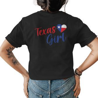 Texas Pride Cute Womens Home State Texas Girl Women's T-shirt Back Print | Mazezy
