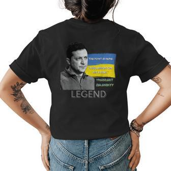 The Fight Is Here Ukraine President Zelensky Legend Womens Back Print T-shirt - Seseable