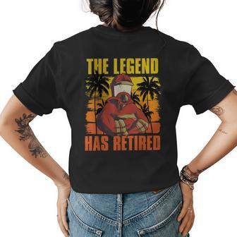 The Legend Has Retired Palm Trees Fireman Proud Firefighter Womens Back Print T-shirt - Seseable