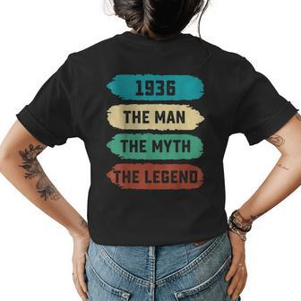 The Man Myth Legend 1936 86Th Birthday Gift For 86 Years Old Gift For Mens Womens Back Print T-shirt - Seseable