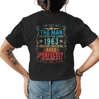 The Man The Myth The Legend 1963 Life Begins At 59 Gift For Mens Womens Back Print T-shirt - Seseable
