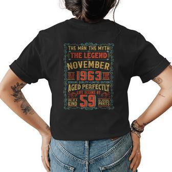 The Man The Myth The Legend 59 Birthday Year 1963 November Gift For Mens Womens Back Print T-shirt - Seseable