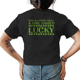 This Is A Story About A Girl Named Lucky Stpatricks Day Womens Back Print T-shirt - Seseable