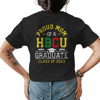 Womens Proud Hbcu Mom Of A Hbcu Graduate Family Class Of 2023 Womens Back Print T-shirt | Mazezy