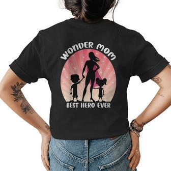 Wonder Mom Best Hero Ever Funny Mothers Day Womens Back Print T-shirt | Mazezy