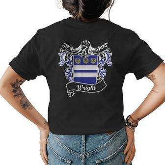 Wright Coat Of Arms Surname Last Name Family Crest Womens Back Print T-shirt - Seseable