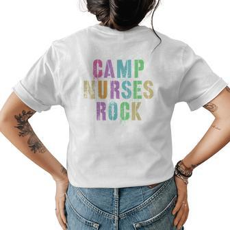 Camp Nurses Rocks Funny Camping Medical Crew Womens Back Print T-shirt | Seseable CA