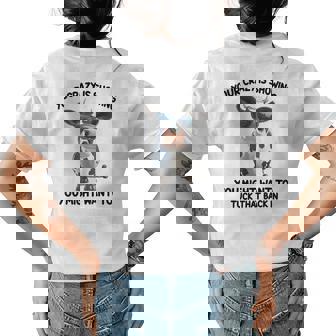 Cow Your Crazy Is Showing You Might Want To Tuck That Back Women's Crewneck Short Sleeve Back Print T-shirt - Thegiftio