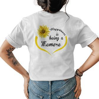 Memere Happiness Is Being A Memere Women's T-shirt Back Print | Mazezy