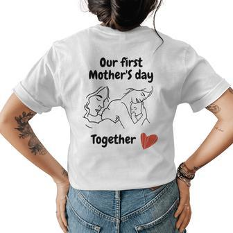 Our First Mothers Day Mothers Day Gift Women's Crewneck Short Sleeve Back Print T-shirt - Thegiftio UK