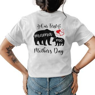 Our First Mothers Day Outfit For Mom And Baby Mothers Day Womens Back Print T-shirt | Mazezy
