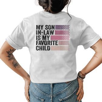 Retro My Son In Law Is My Favorite Child Happy Mothers Day Womens Back Print T-shirt | Mazezy