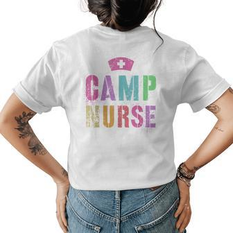 Rockin Camp Nurse Nursing Student Camping Purple Medical Womens Back Print T-shirt - Seseable