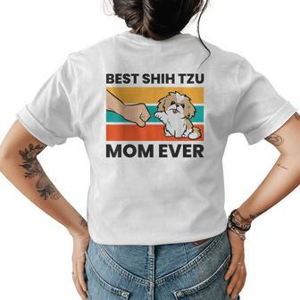 Shih Tzu Mama Best Shih Tzu Mom Ever Womens Back Print T-shirt - Seseable