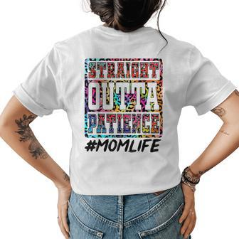 Straight Outta Patience Mom Life Leopard Mama Mothers Day Womens Back Print T-shirt | Mazezy