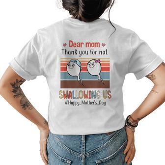Thank You For Not Swallowing Us Family Matching Mothers Day Women's Crewneck Short Sleeve Back Print T-shirt - Thegiftio UK
