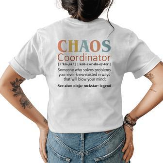 Vintage Chaos Coordinator Definition Teachers Mom Boss Women Women's Crewneck Short Sleeve Back Print T-shirt - Thegiftio UK