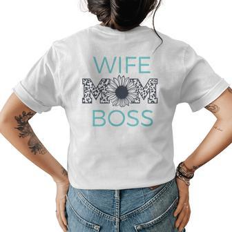 Wife Mom Boss Funny Mommy Wifey Happy Mothers Day Gift Womens Back Print T-shirt | Mazezy UK