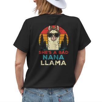Bad Nana Llama Retro Alpaca Grandma Granny Women Women's T-shirt Back Print | Mazezy