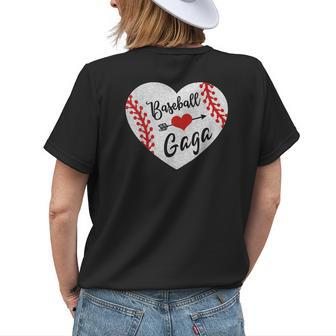 Baseball Softball Ball Heart Gaga Grandma Women's T-shirt Back Print | Mazezy