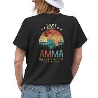 Best Amma Ever Women Rosie Vintage Retro Decor Grandma Womens Back Print T-shirt - Seseable