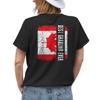 Best Canadian Grandma Ever Canada Flag Mothers Day Womens Back Print T-shirt - Seseable