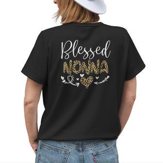Blessed Nonna Leopard Mom Grandma Women's T-shirt Back Print | Mazezy