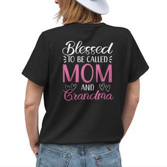 Blessed To Be Called Mom And Grandma Grandmother Granny Womens Back Print T-shirt - Seseable