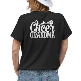 Cheer Grandma With Megaphone Heart Graphic Women's T-shirt Back Print | Mazezy
